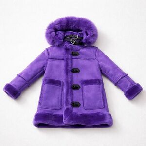Jordan Craig Little Girl  Hooded Denali Shearling Jacket Purple Sz 5 NWOT